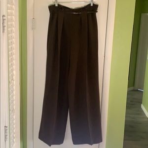 Oscar de la Renta brown wide leg pant